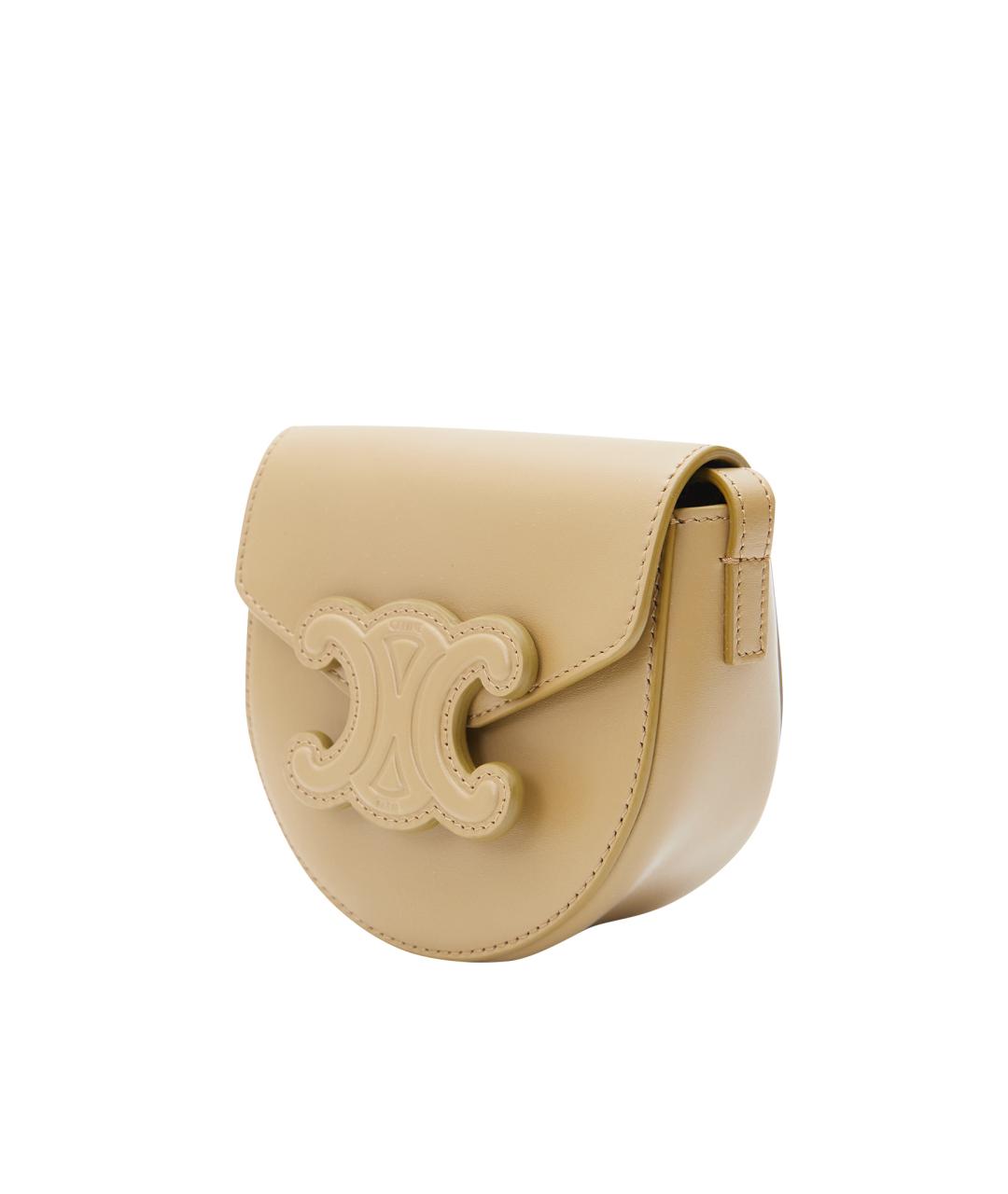 CELINE Хаки кожаная сумка через плечо, фото 3