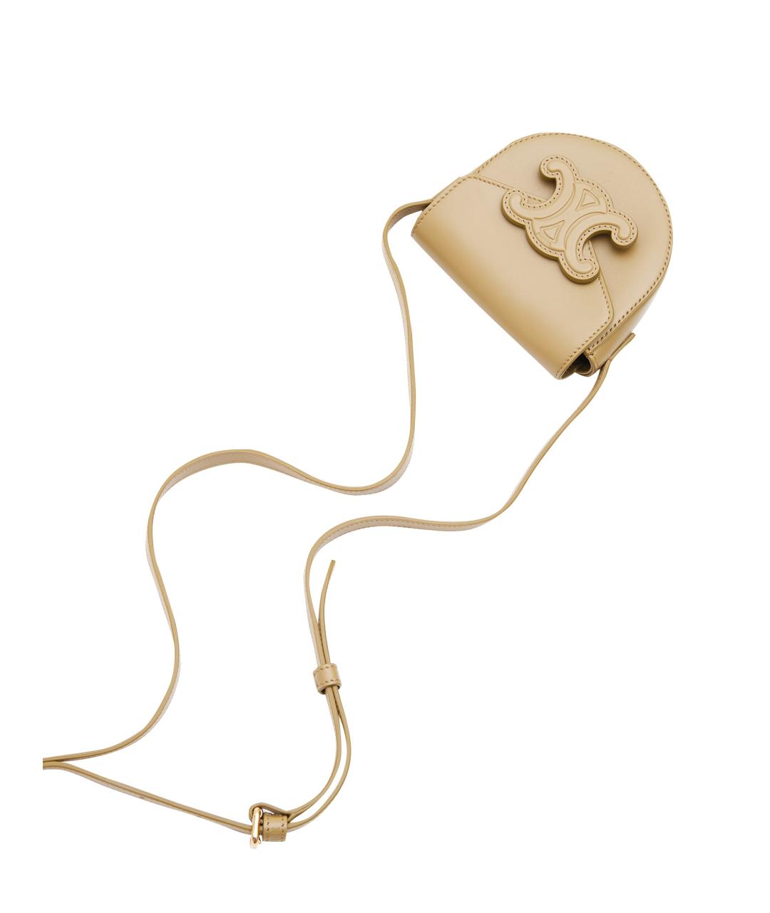 CELINE Хаки кожаная сумка через плечо, фото 8