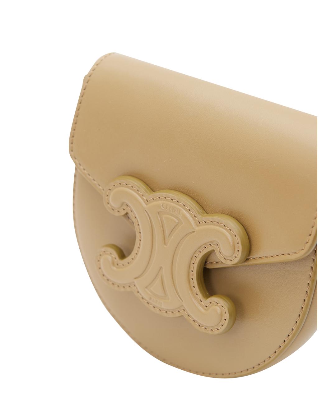 CELINE Хаки кожаная сумка через плечо, фото 4