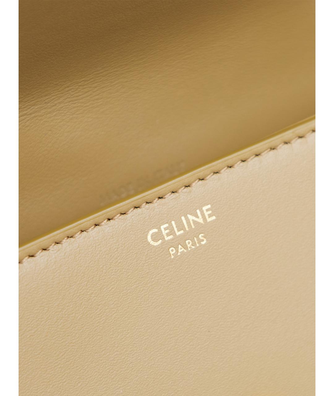 CELINE Хаки кожаная сумка через плечо, фото 6