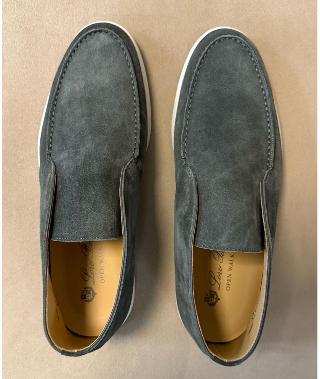 LORO PIANA Хаки замшевые лоферы, фото 3