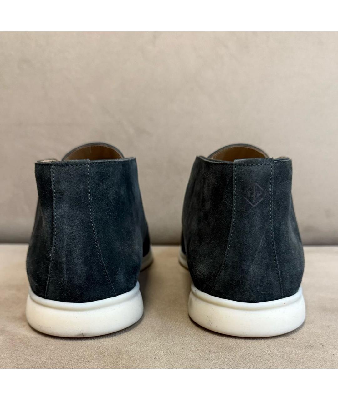 LORO PIANA Хаки замшевые лоферы, фото 4