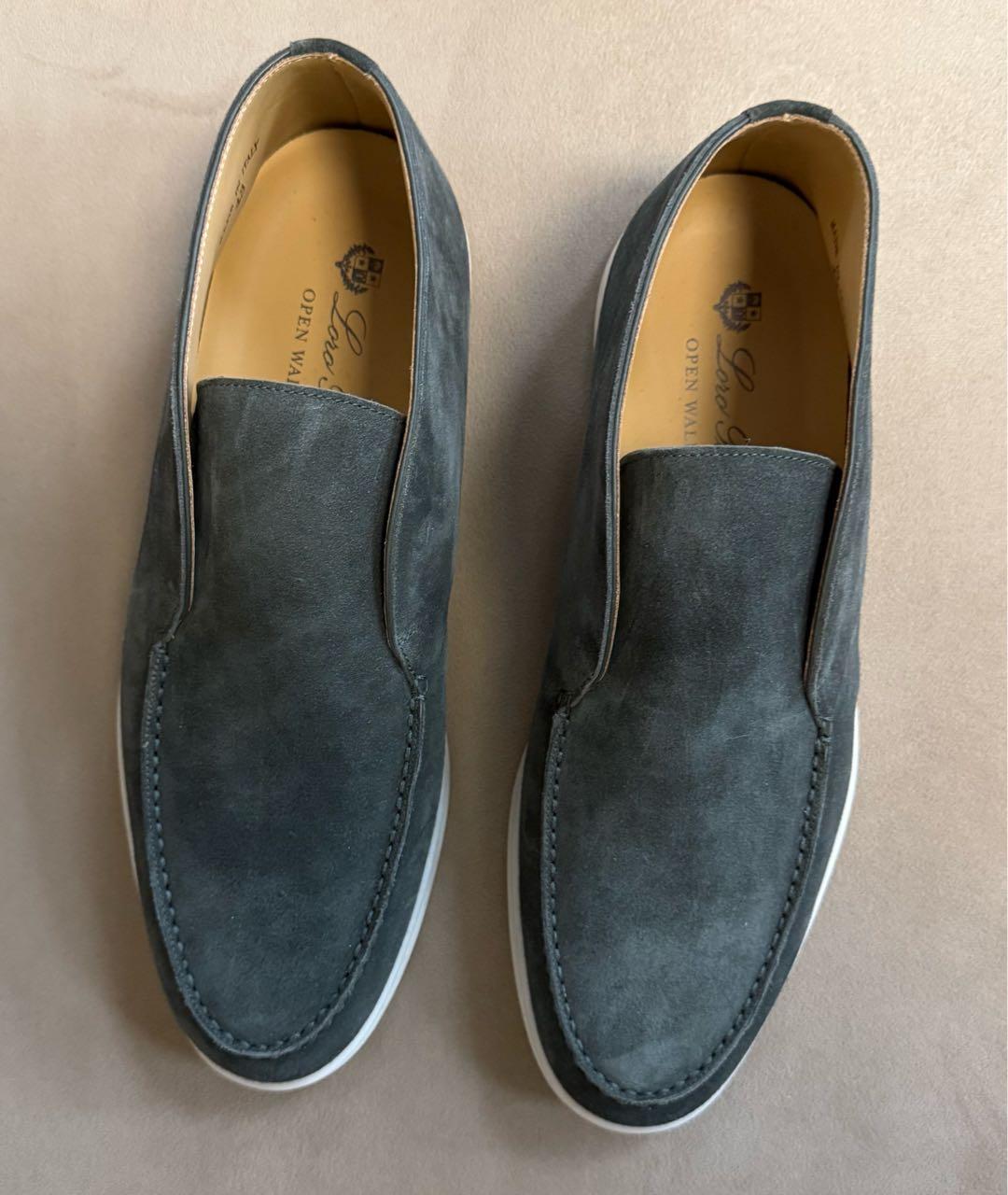 LORO PIANA Хаки замшевые лоферы, фото 2