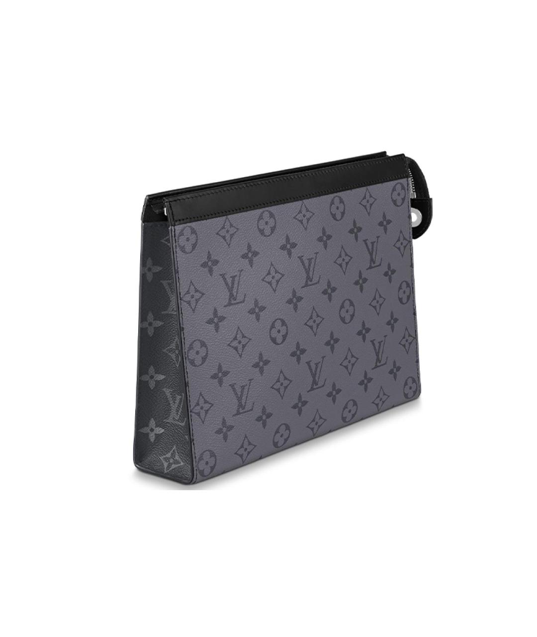 LOUIS VUITTON Черная кожаная папка для документов, фото 3