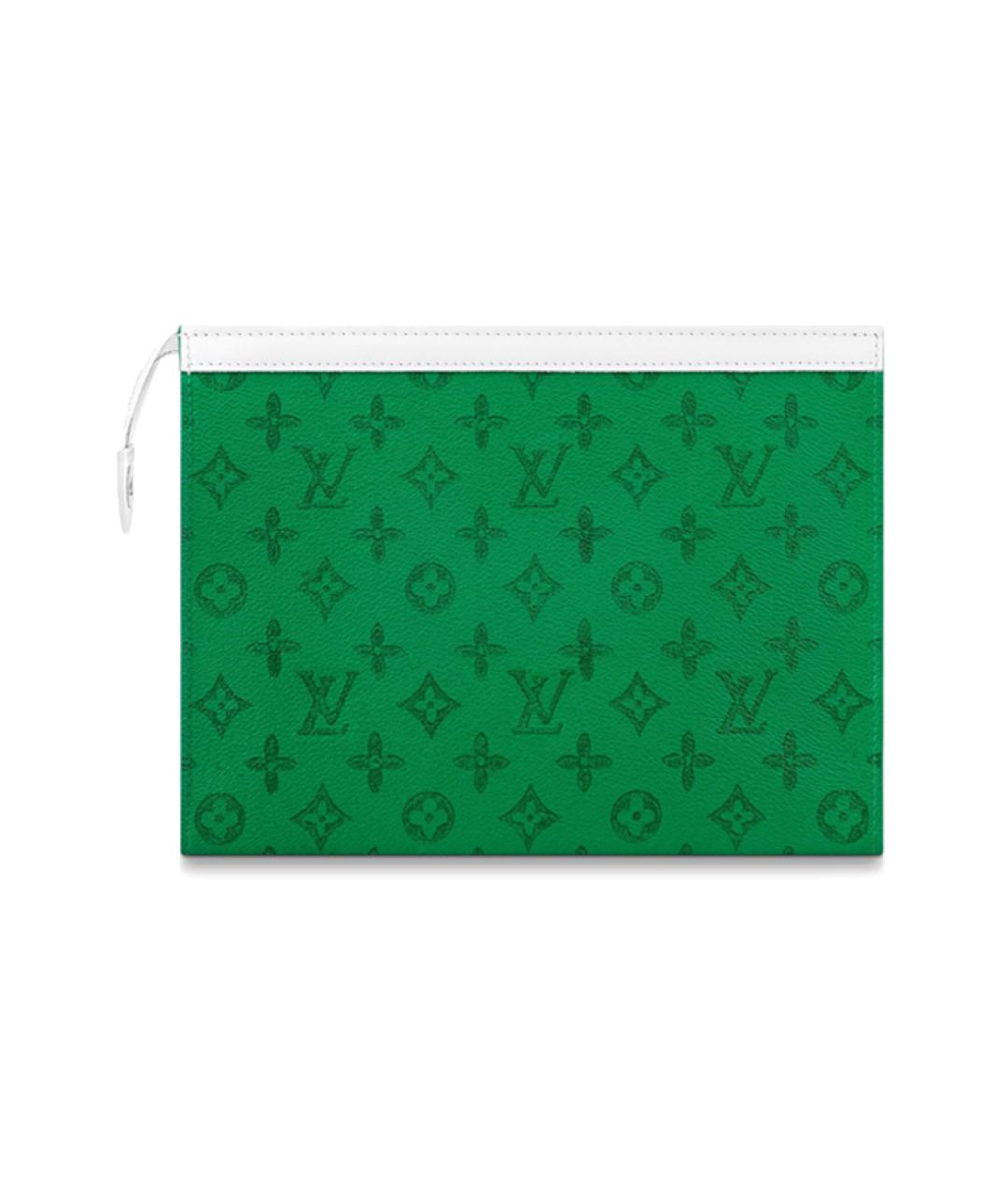 LOUIS VUITTON Зеленая кожаная папка для документов, фото 3