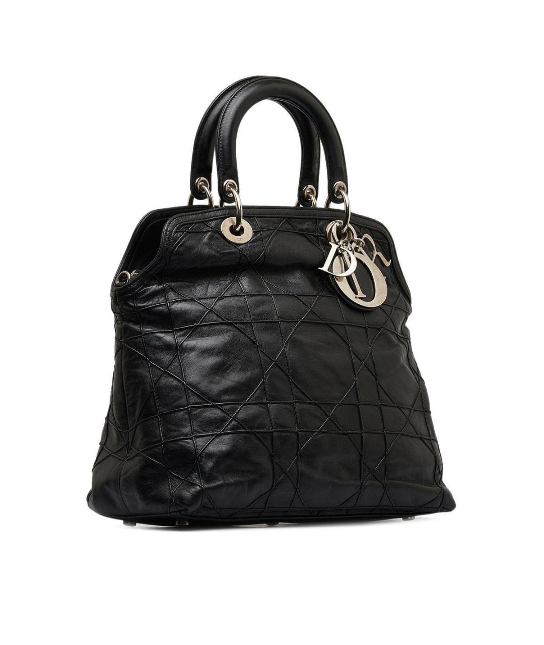 CHRISTIAN DIOR Черная кожаная сумка тоут, фото 1