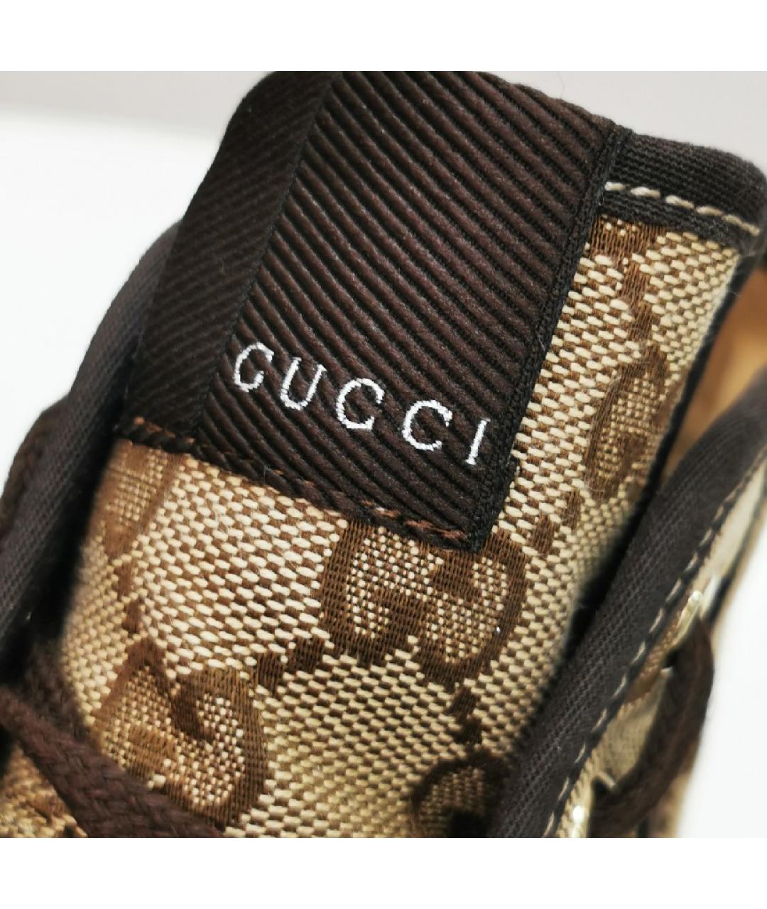 GUCCI Бежевые кожаные кеды, фото 9