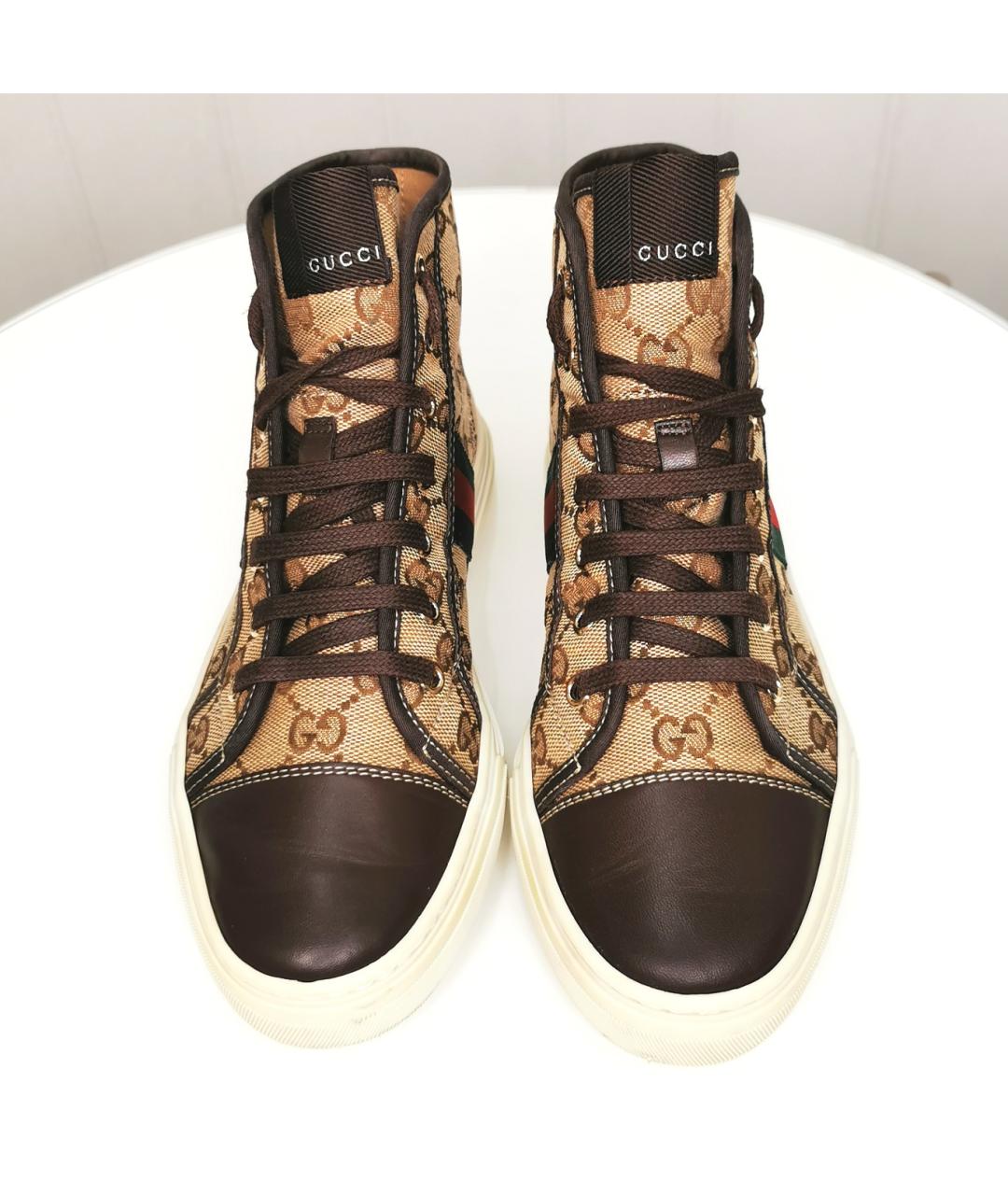 GUCCI Бежевые кожаные кеды, фото 2