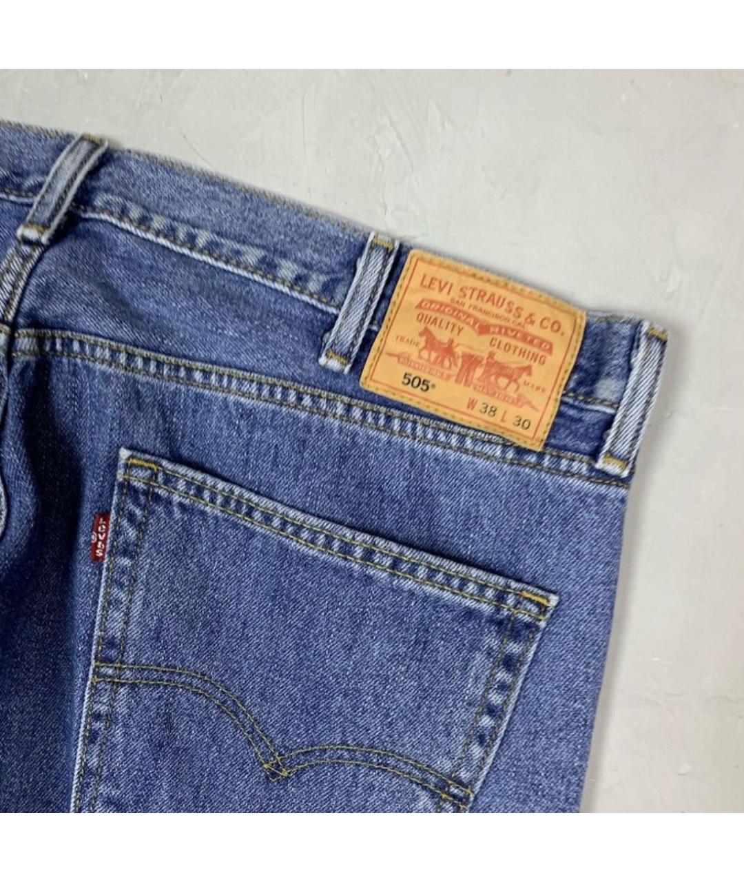 LEVI'S Синие хлопковые прямые джинсы, фото 4