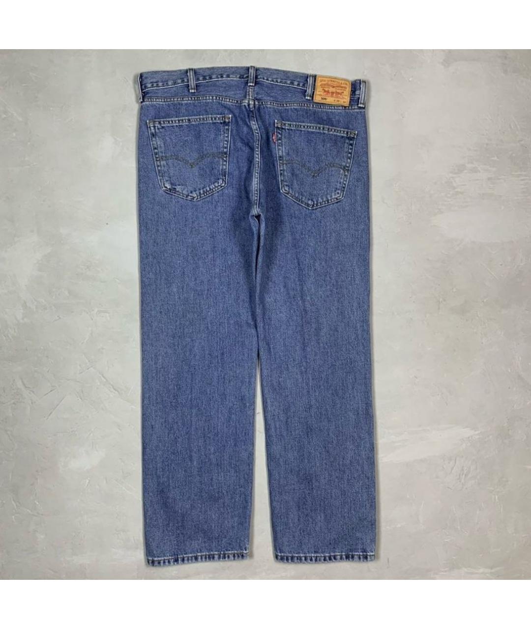 LEVI'S Синие хлопковые прямые джинсы, фото 2