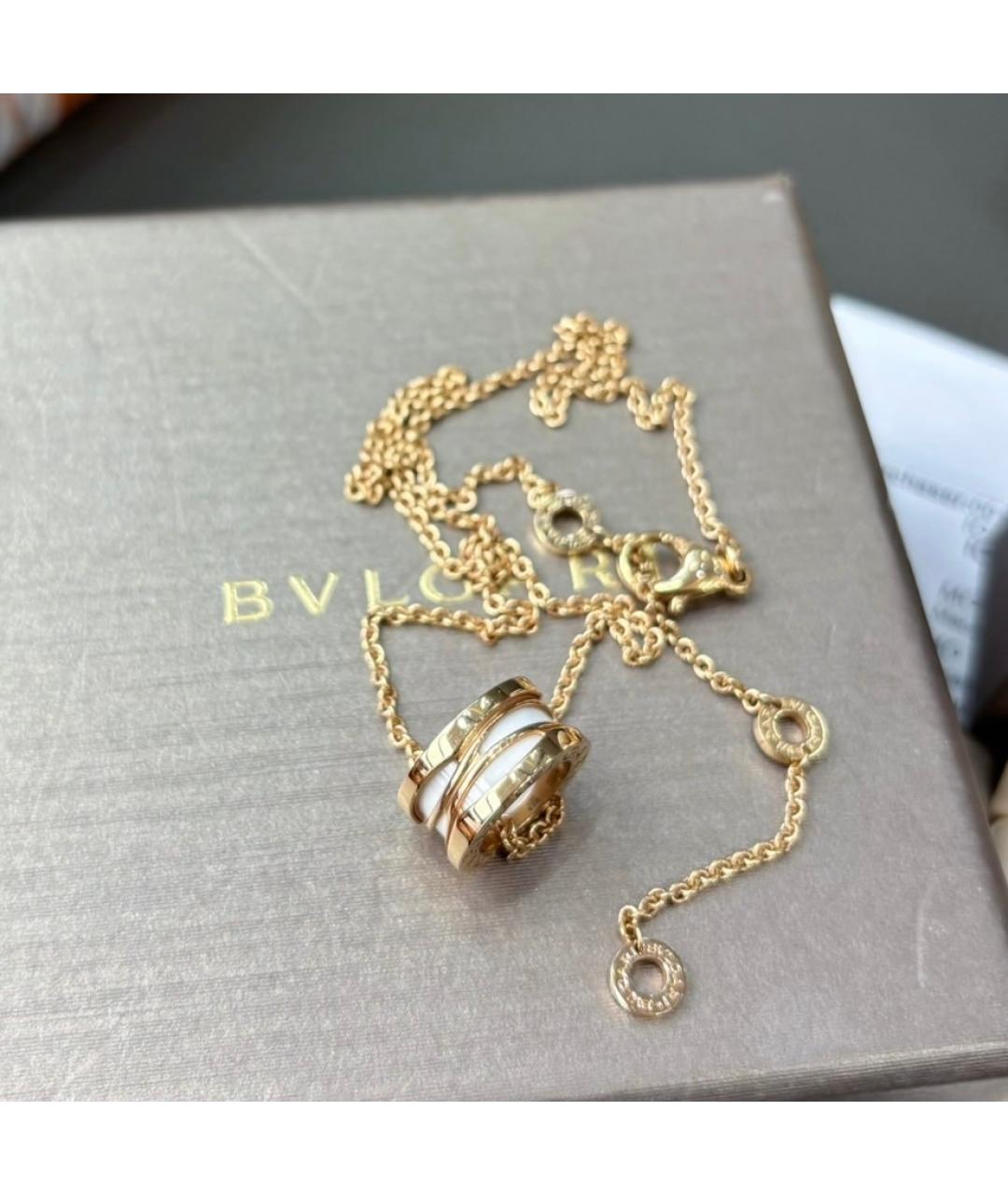 BVLGARI Белое колье из розового золота, фото 4