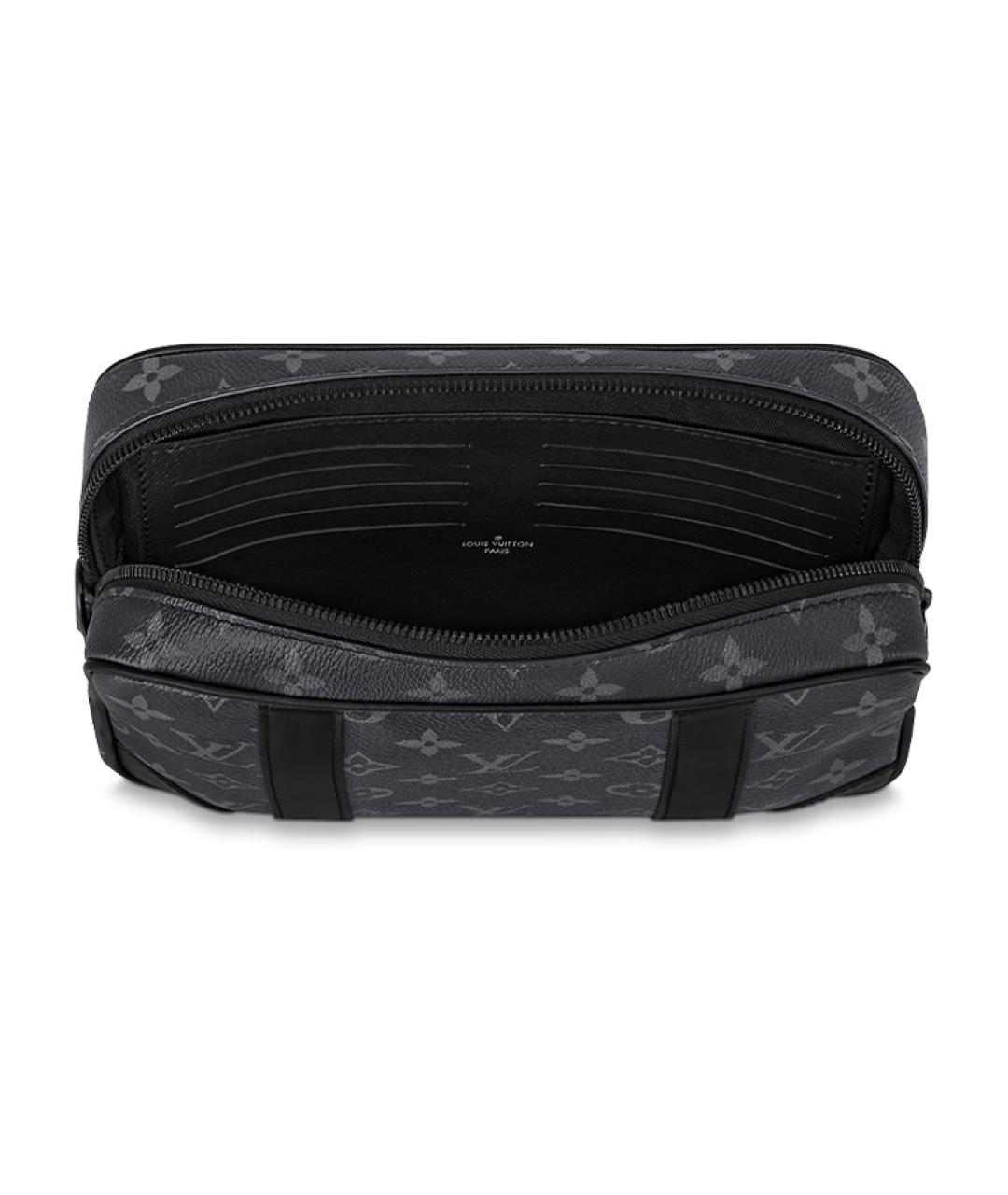 LOUIS VUITTON Черная кожаная папка для документов, фото 4