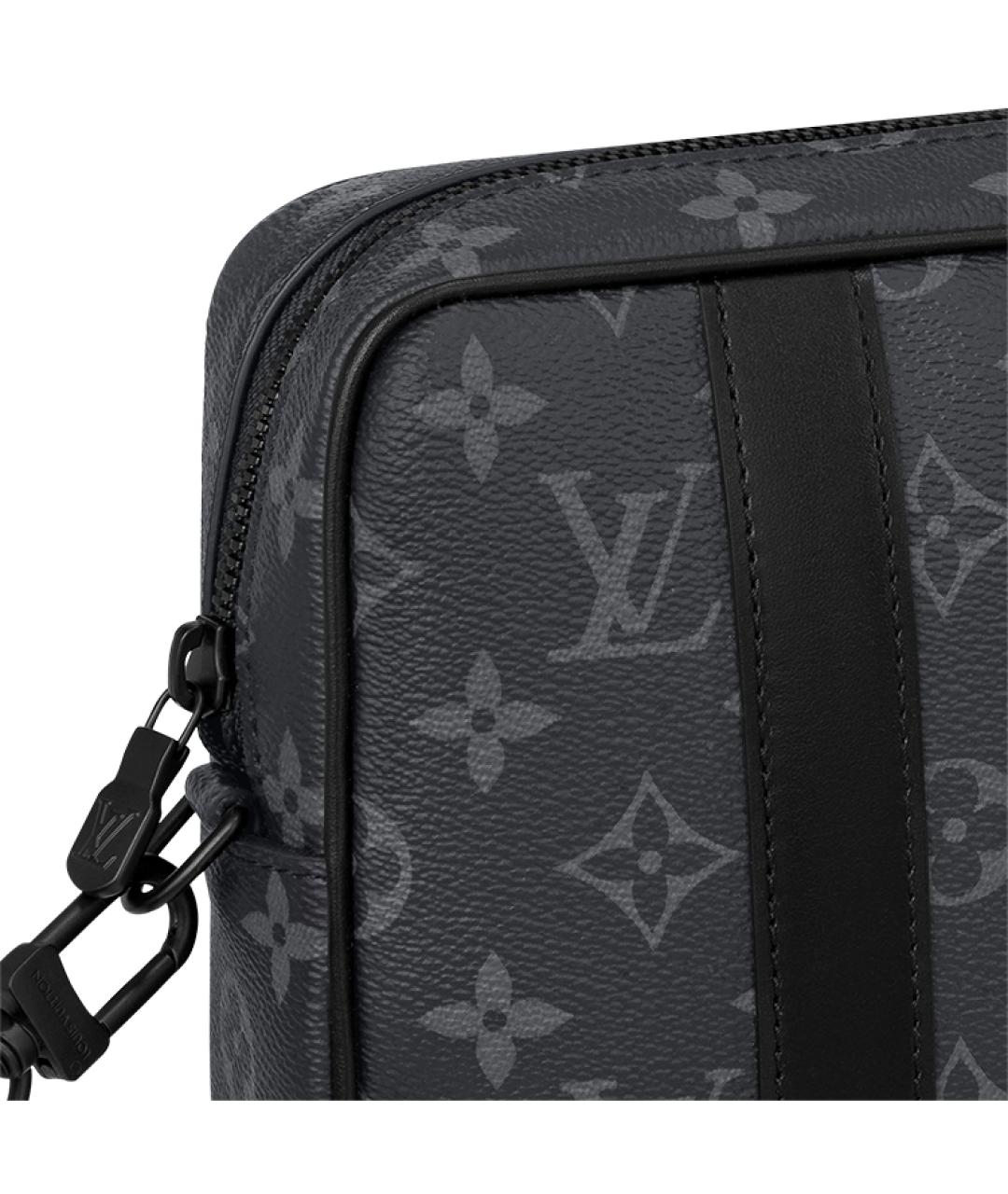 LOUIS VUITTON Черная кожаная папка для документов, фото 5