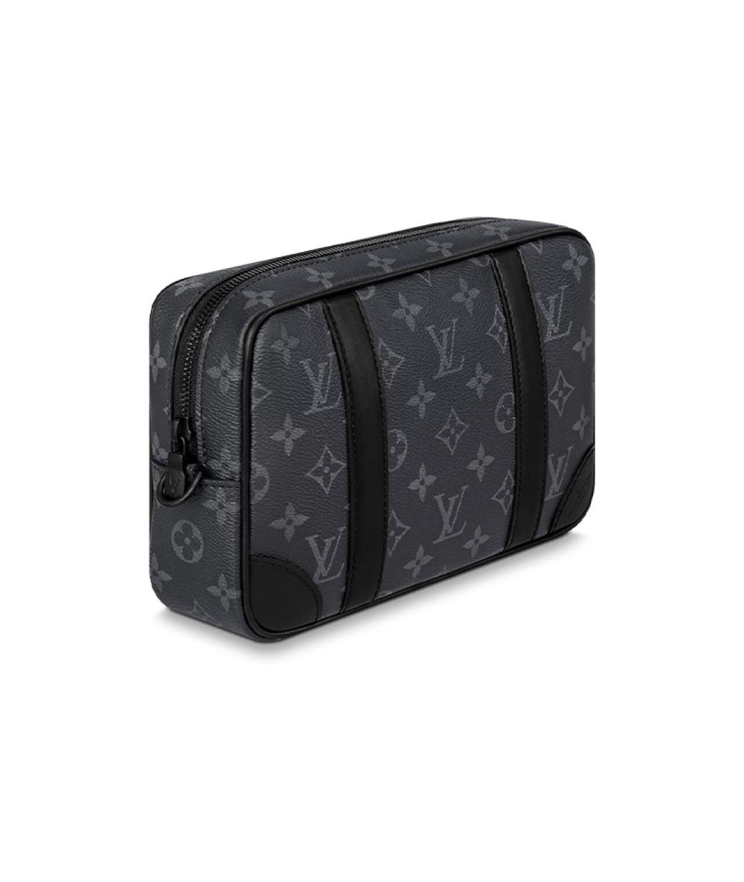 LOUIS VUITTON Черная кожаная папка для документов, фото 3