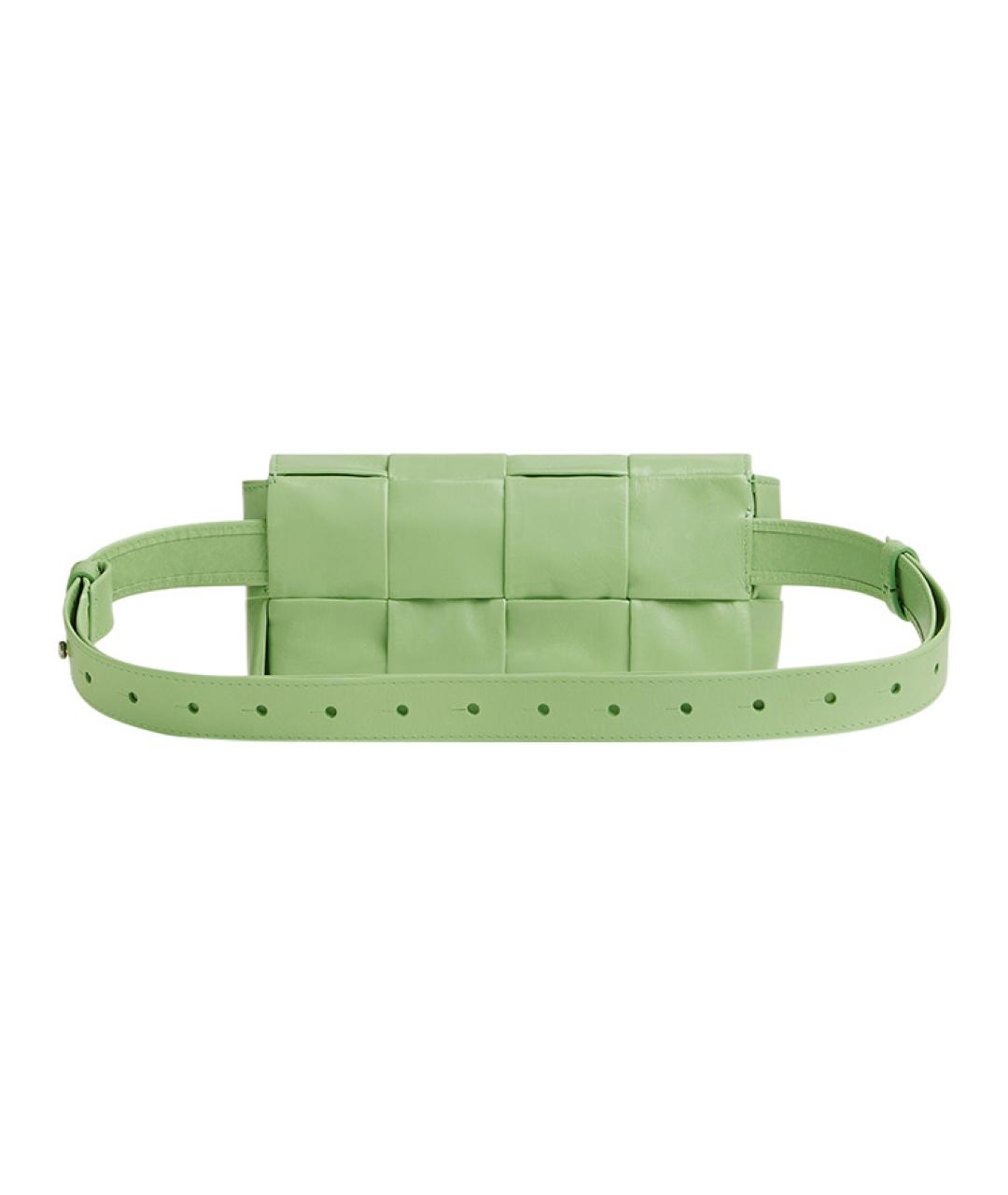 BOTTEGA VENETA Салатовая кожаная сумка на плечо, фото 3