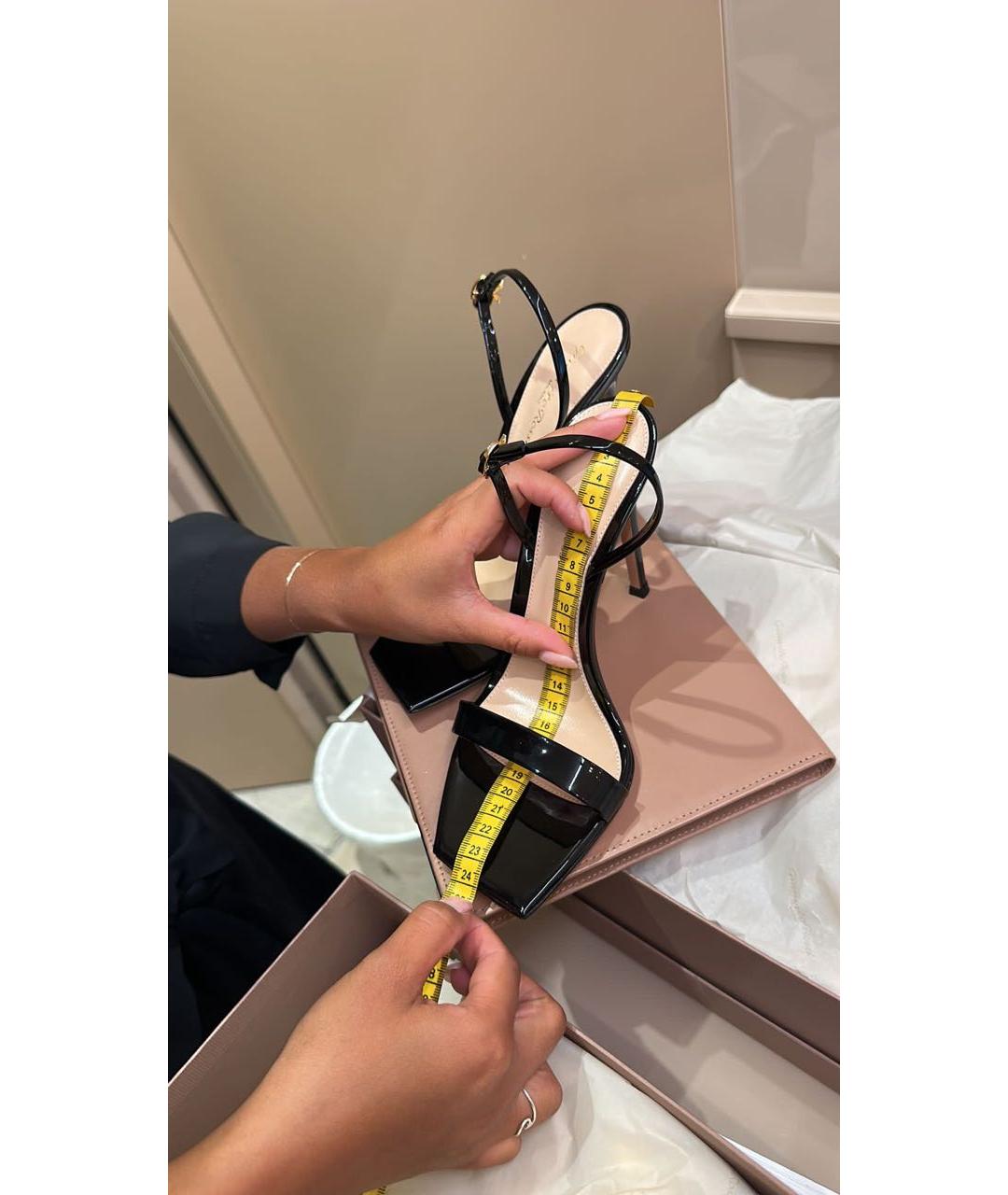 GIANVITO ROSSI Черные босоножки из лакированной кожи, фото 7