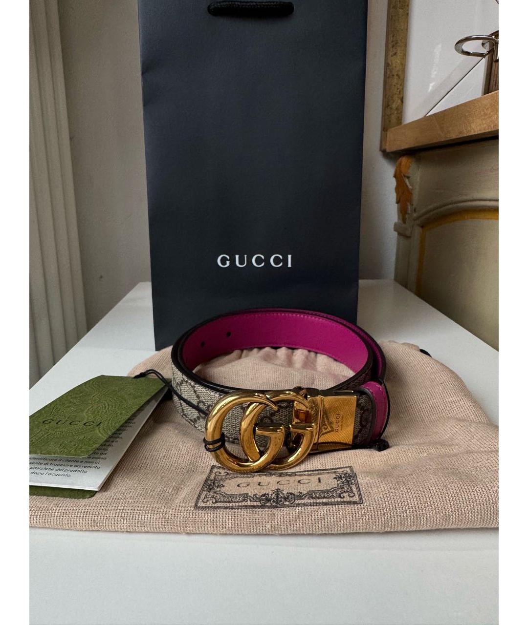 GUCCI Розовый кожаный ремень, фото 4