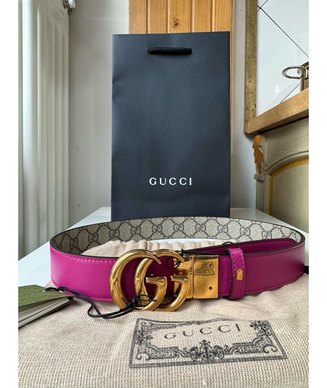 GUCCI Розовый кожаный ремень, фото 3