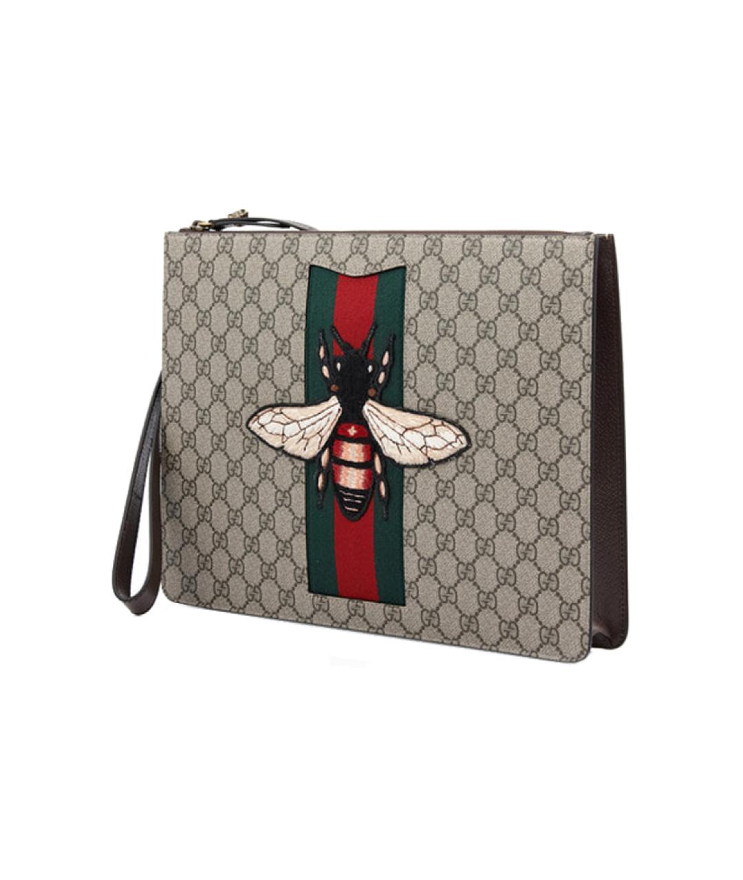 GUCCI Бежевая тканевая папка для документов, фото 2
