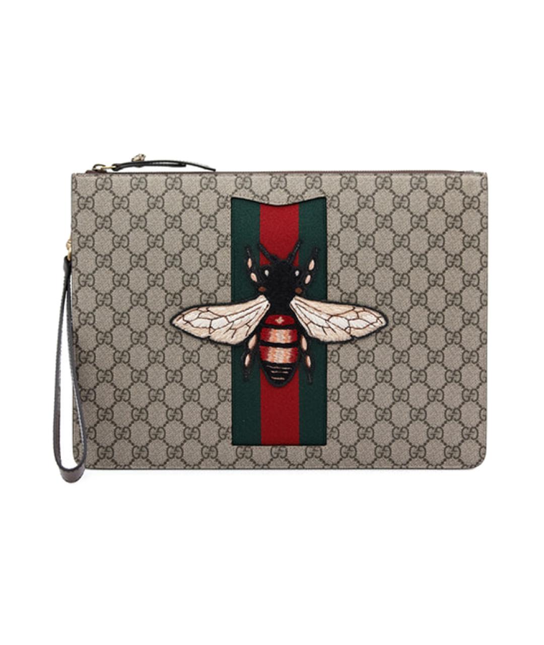 GUCCI Бежевая тканевая папка для документов, фото 1