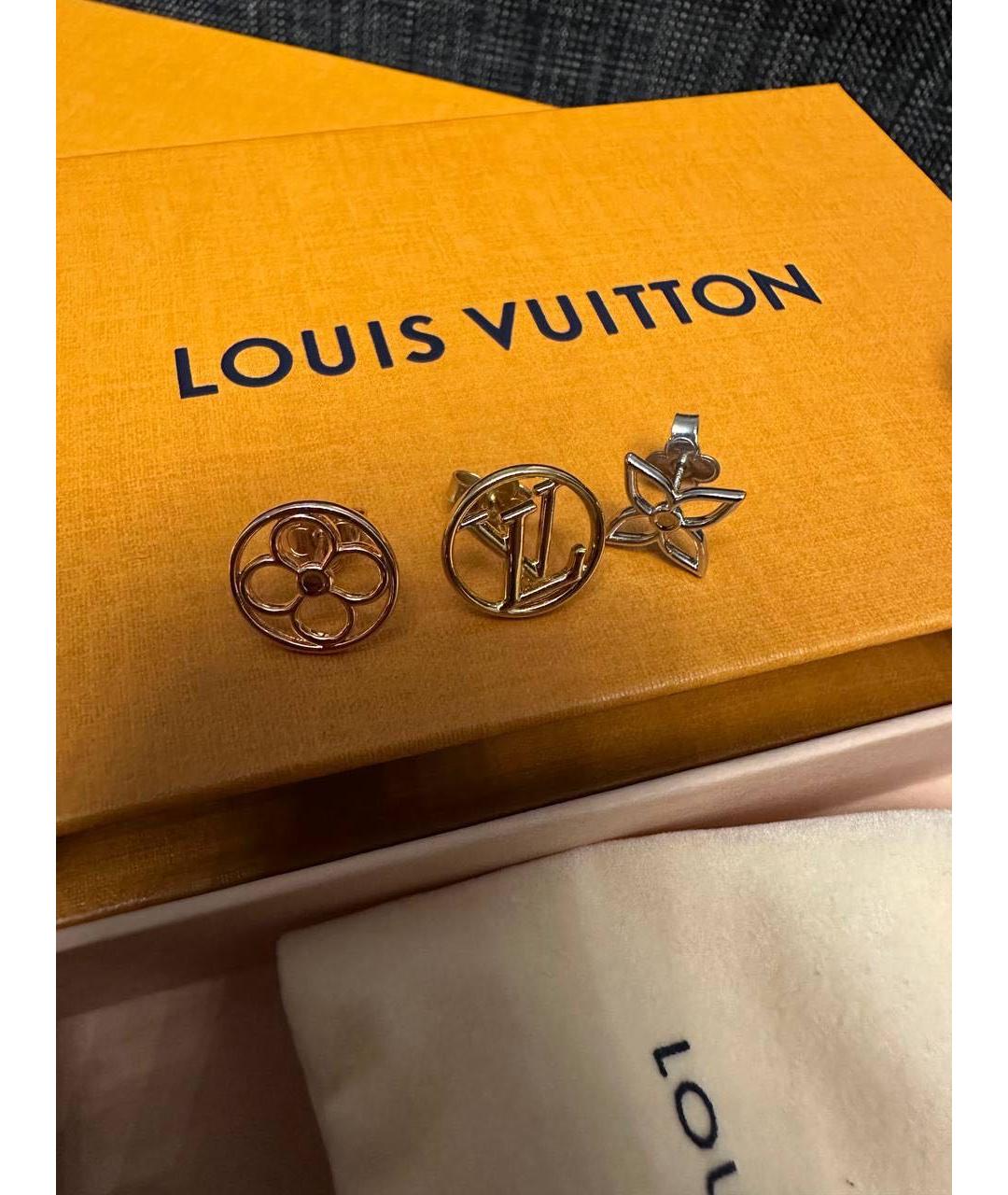 LOUIS VUITTON Золотые латунные серьги, фото 3