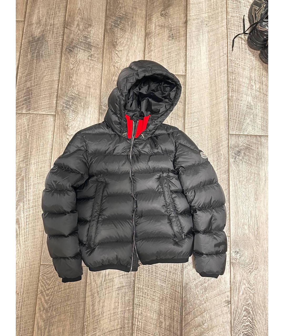 MONCLER Черный полиамидовый пуховик, фото 10