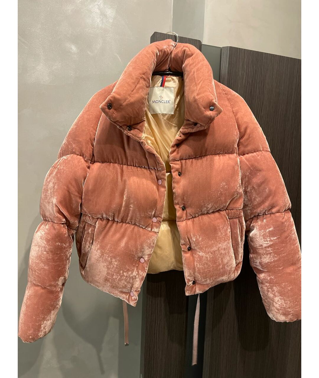 MONCLER Розовая бархатная куртка, фото 9