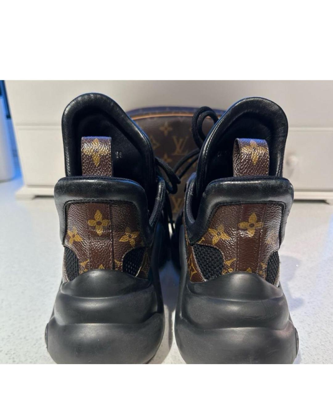 LOUIS VUITTON Черные кожаные кроссовки, фото 4