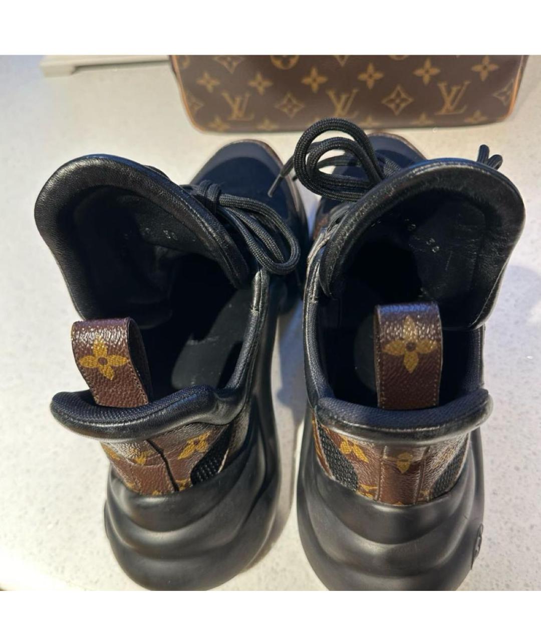 LOUIS VUITTON Черные кожаные кроссовки, фото 3