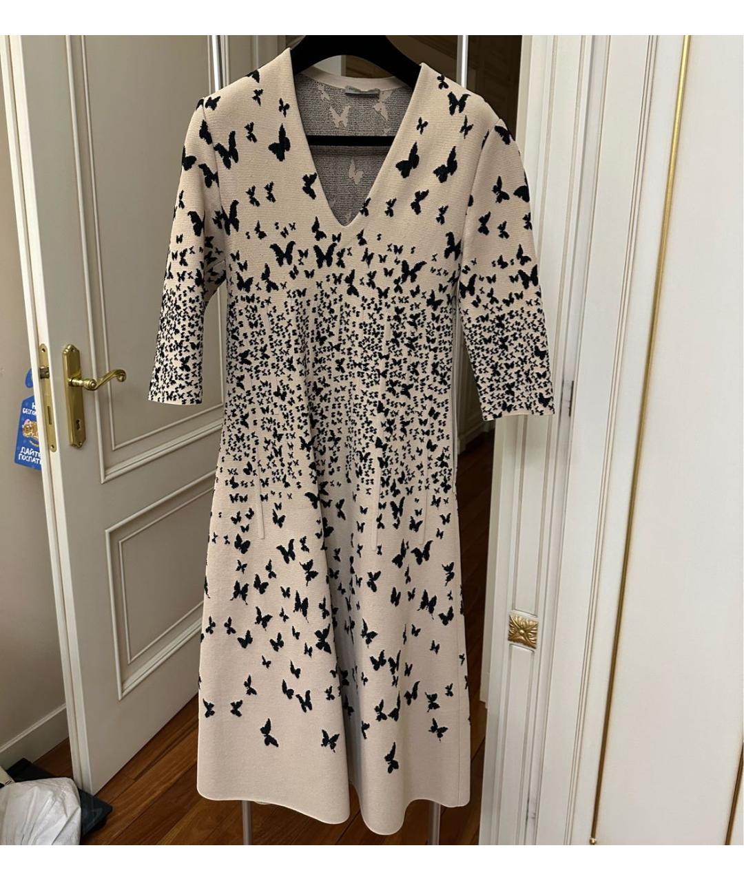 BOTTEGA VENETA Бежевое вискозное коктейльное платье, фото 6