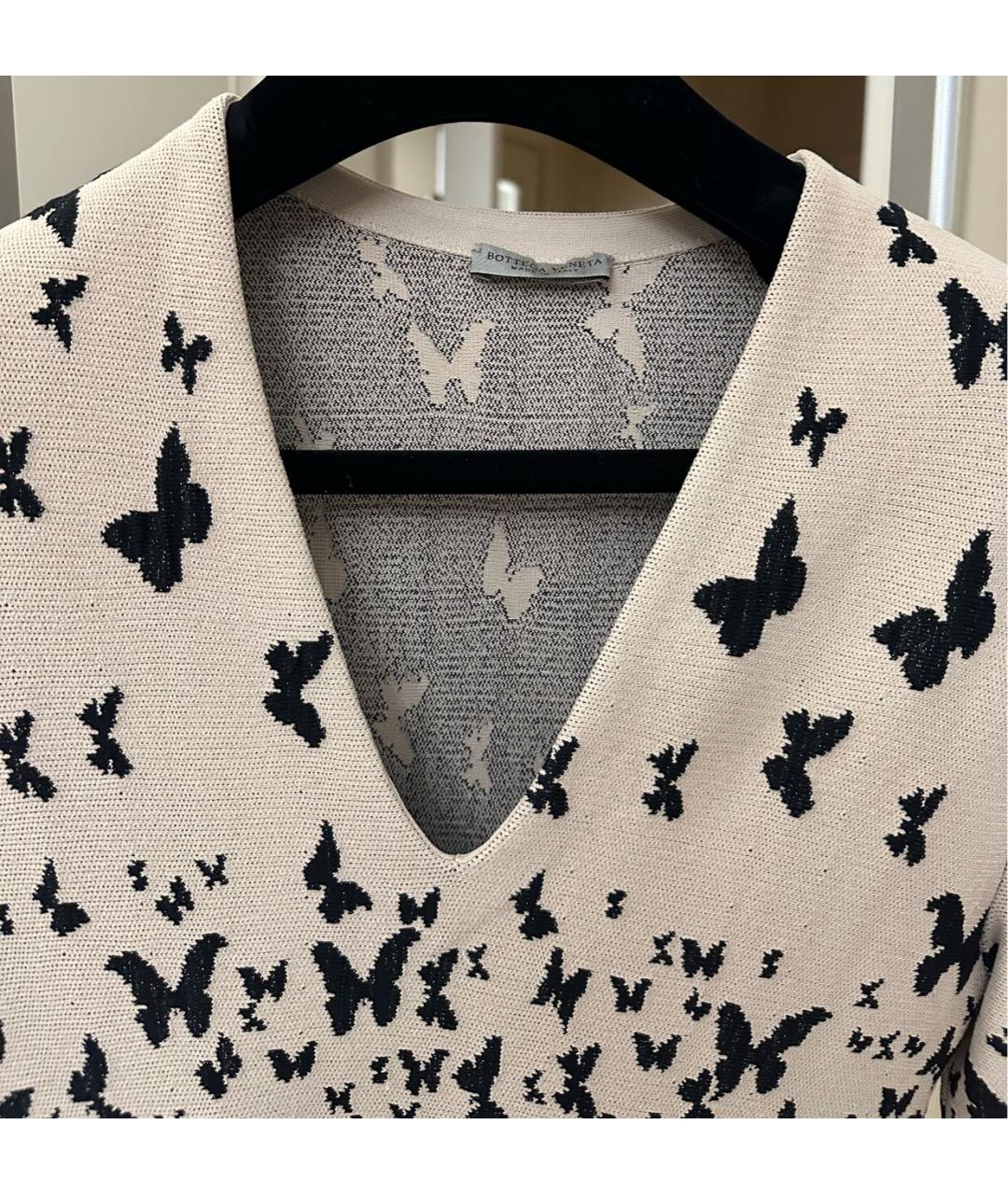 BOTTEGA VENETA Бежевое вискозное коктейльное платье, фото 2
