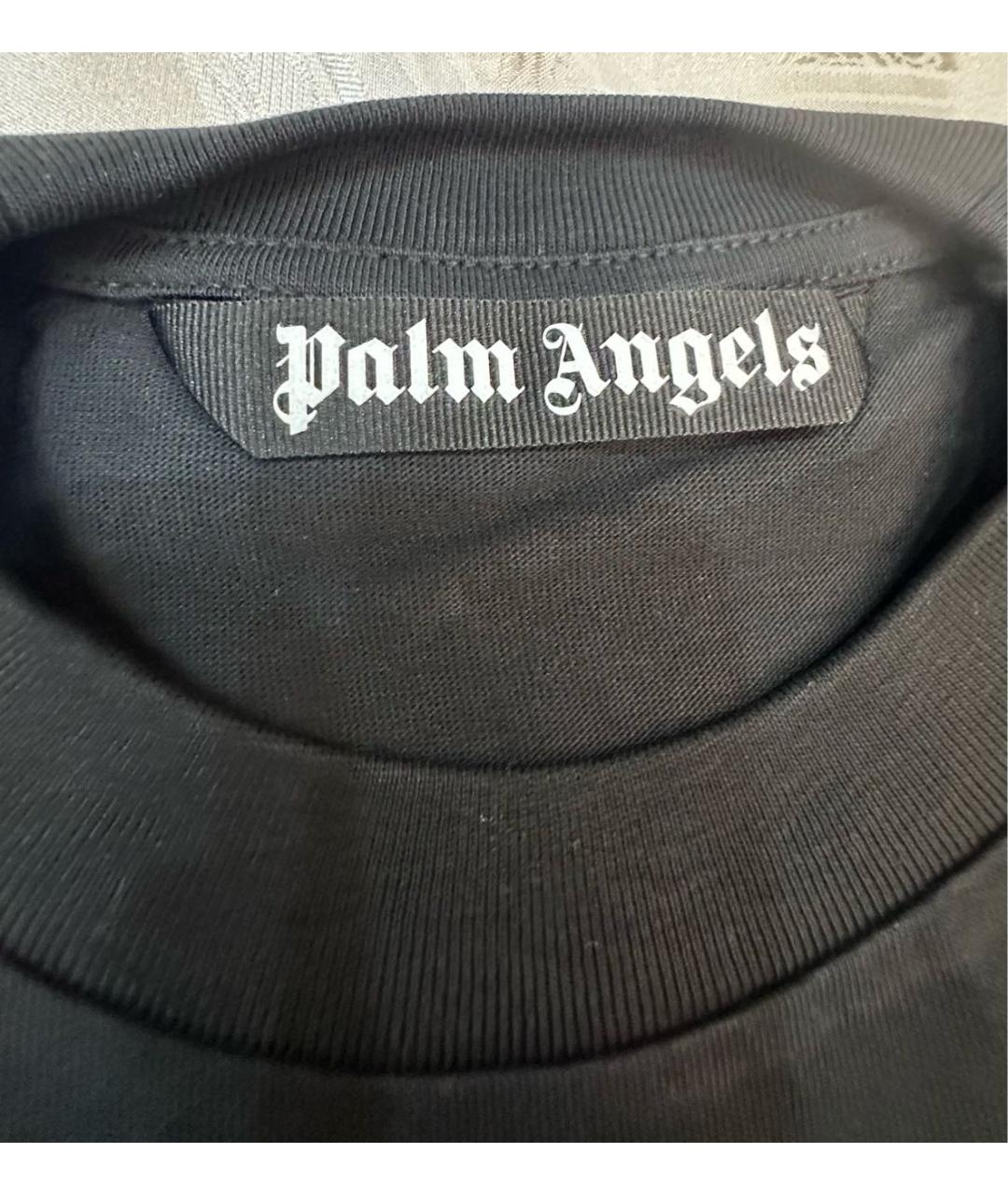 PALM ANGELS Черная хлопковая футболка, фото 4