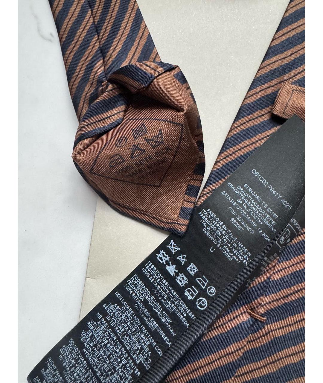 BRIONI Коричневый шелковый галстук, фото 8