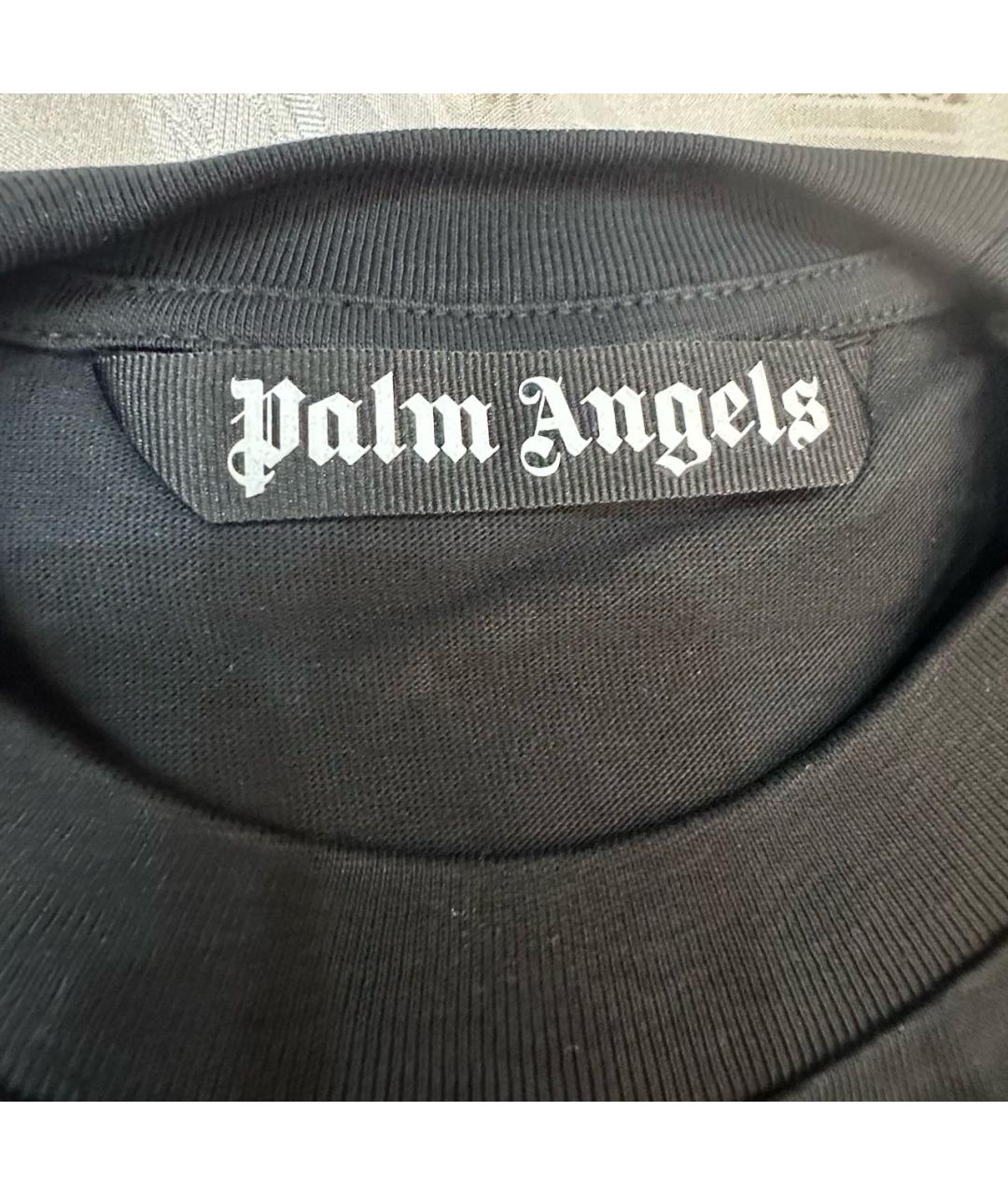 PALM ANGELS Черная хлопковая футболка, фото 4