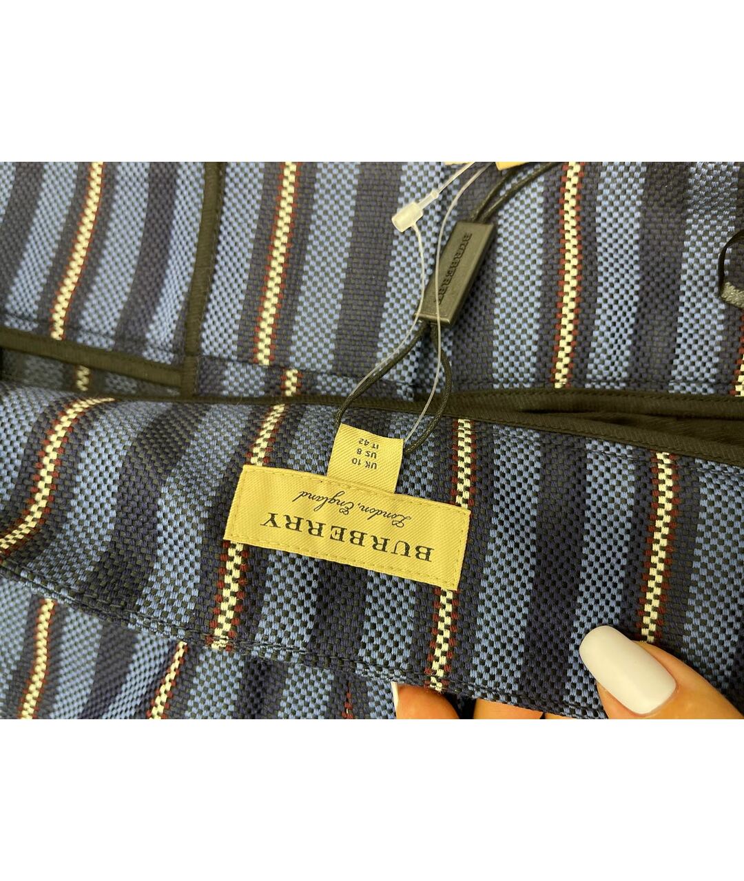 BURBERRY Синие прямые брюки, фото 3