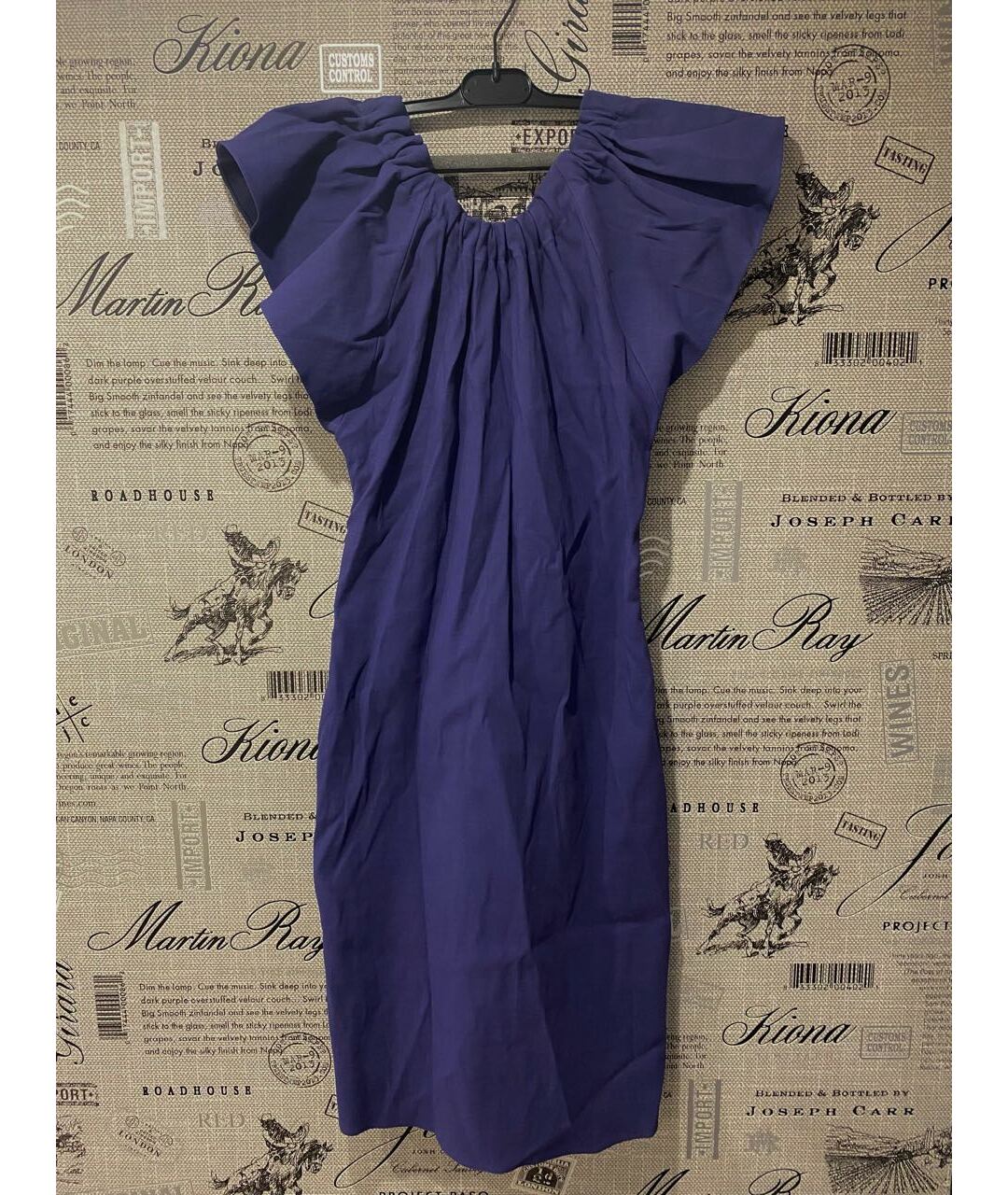 LANVIN Темно-синее шерстяное коктейльное платье, фото 4