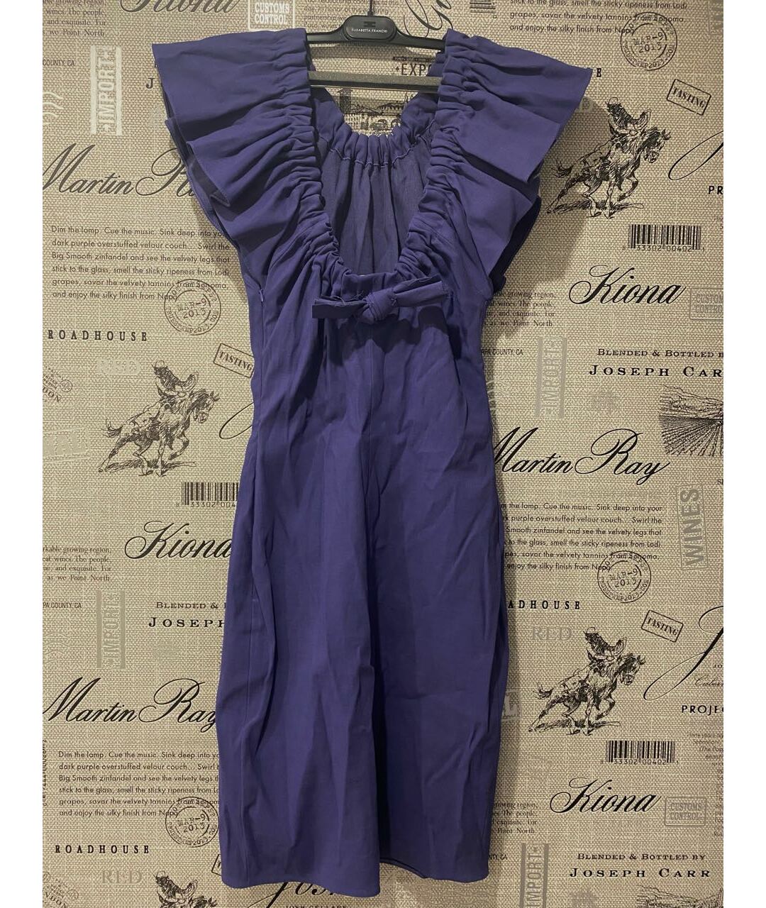 LANVIN Темно-синее шерстяное коктейльное платье, фото 5