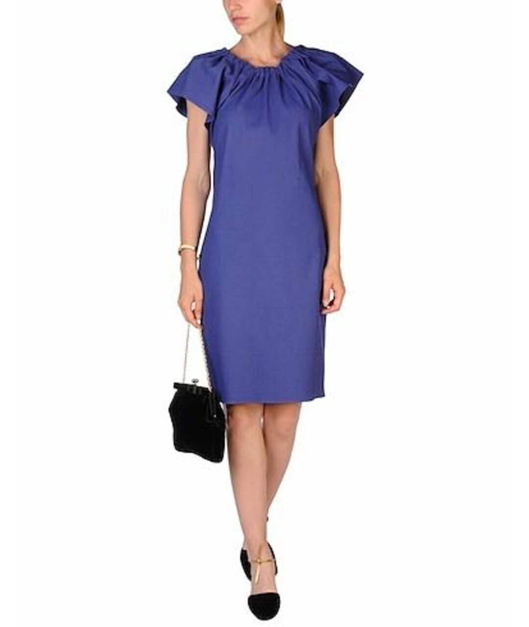 LANVIN Темно-синее шерстяное коктейльное платье, фото 3