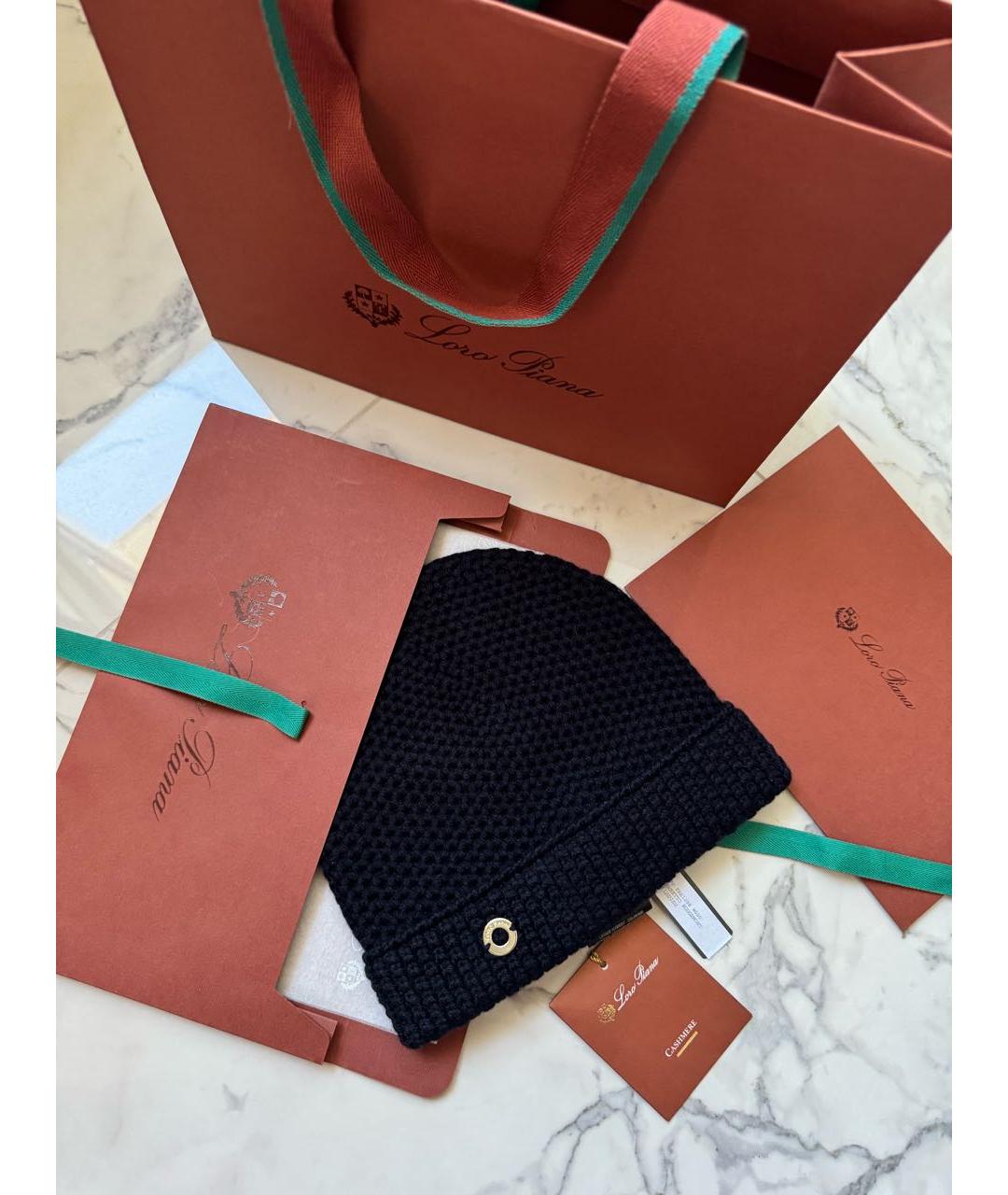 LORO PIANA Темно-синяя кашемировая шапка, фото 5