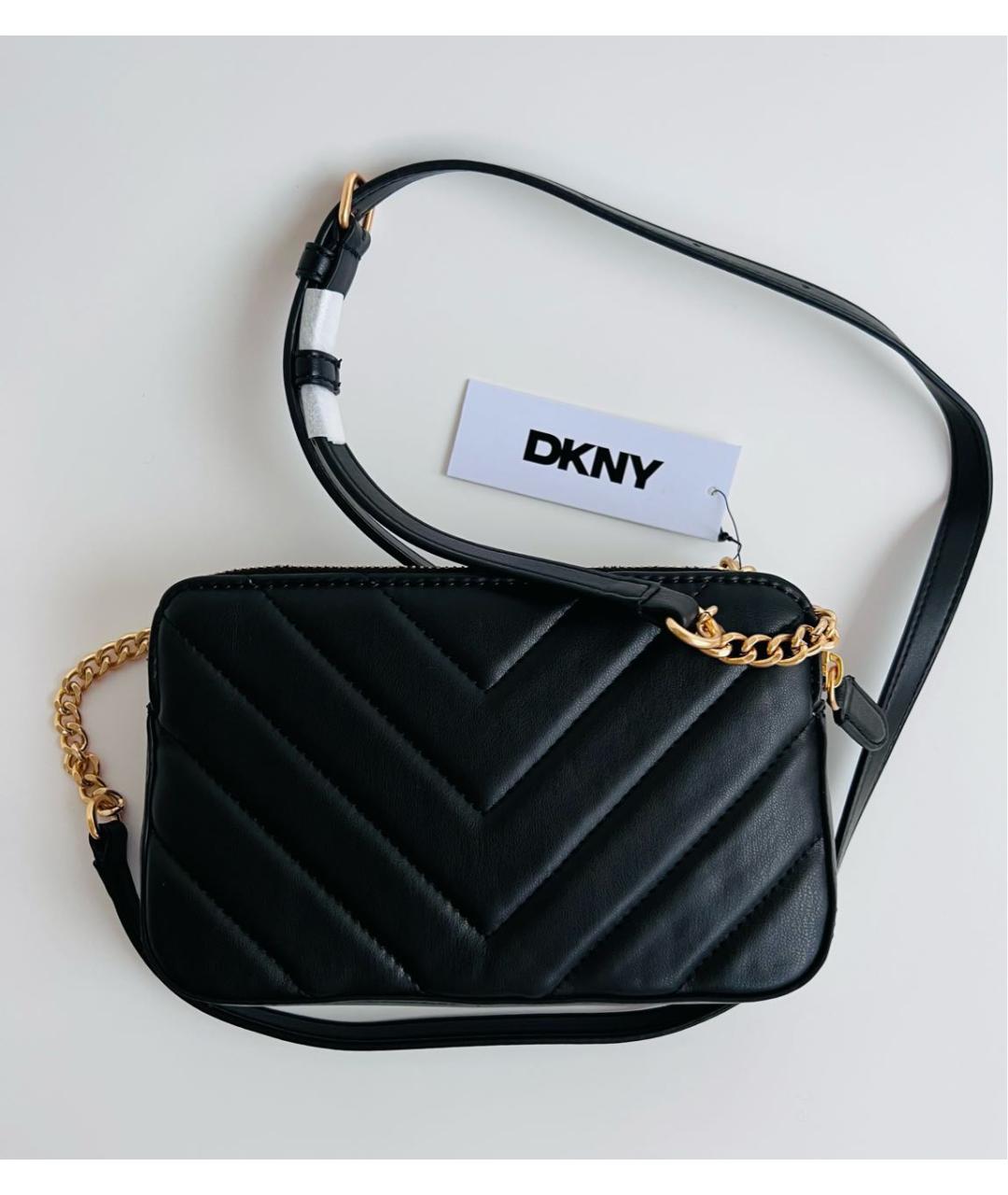 DKNY Черная сумка через плечо из искусственной кожи, фото 3