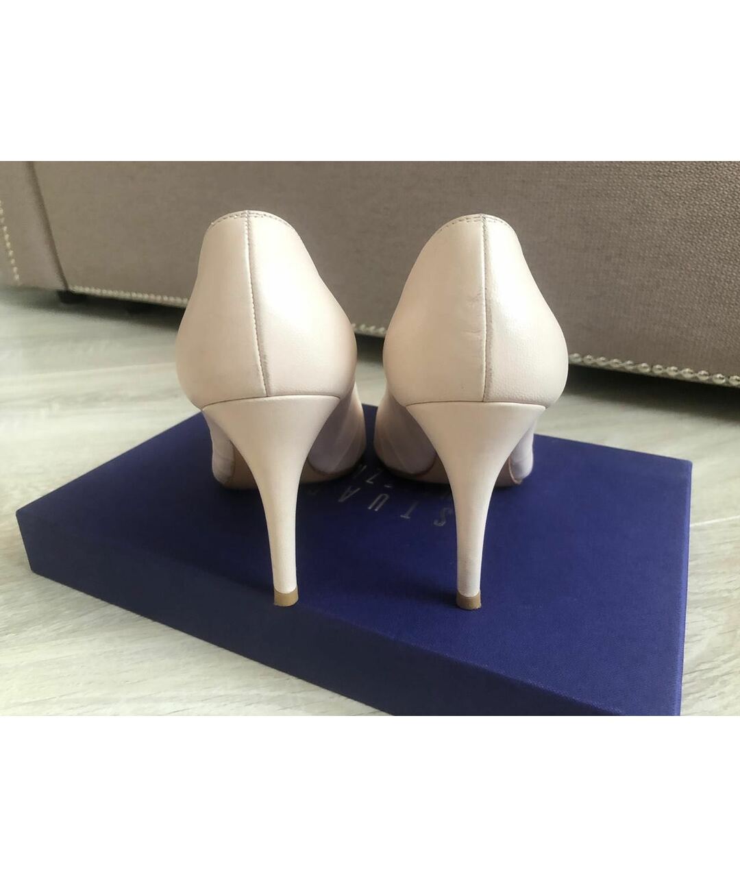 STUART WEITZMAN Бежевые кожаные туфли, фото 4