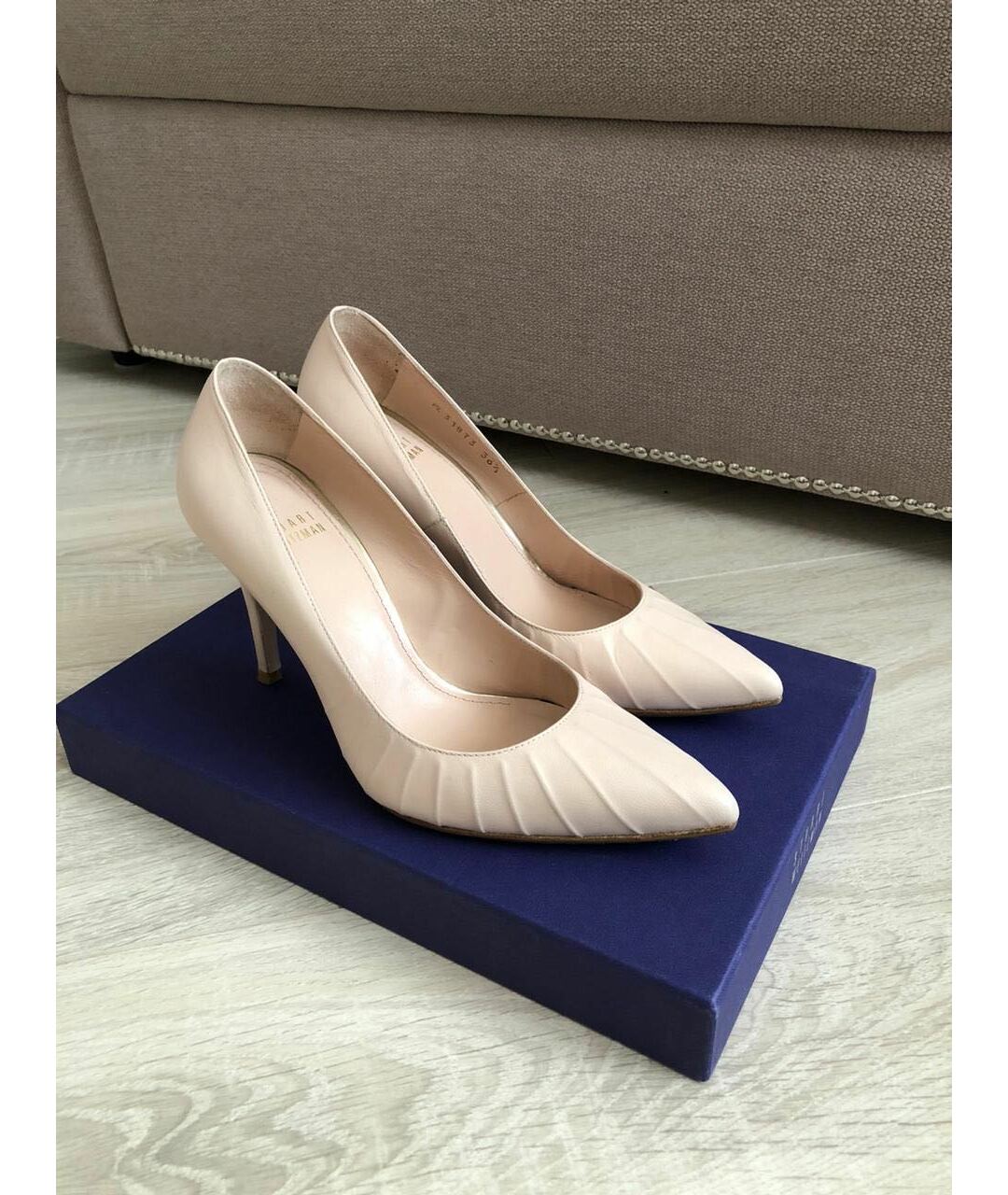 STUART WEITZMAN Бежевые кожаные туфли, фото 7