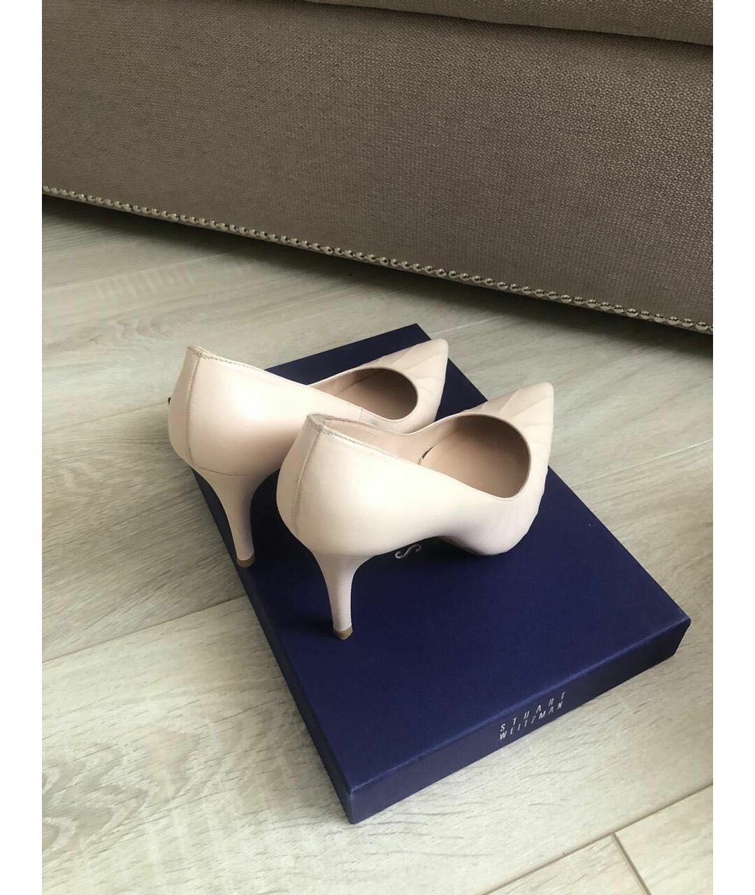 STUART WEITZMAN Бежевые кожаные туфли, фото 3