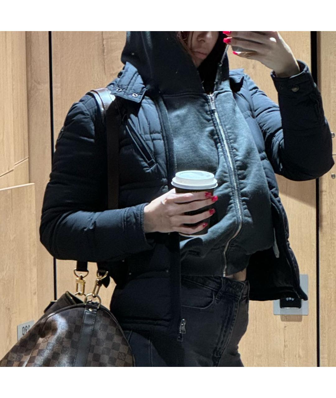 MONCLER Черная полиэстеровая куртка, фото 6