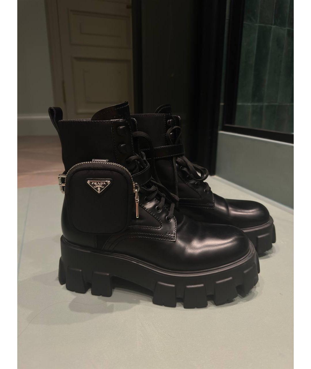 PRADA Черные кожаные ботильоны, фото 9