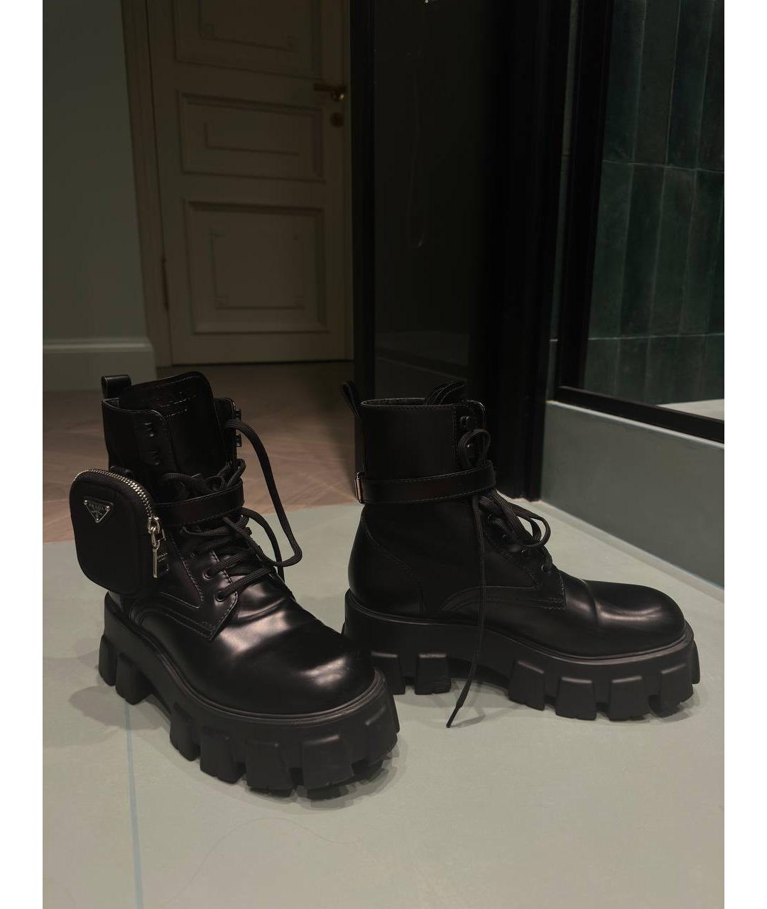 PRADA Черные кожаные ботильоны, фото 3