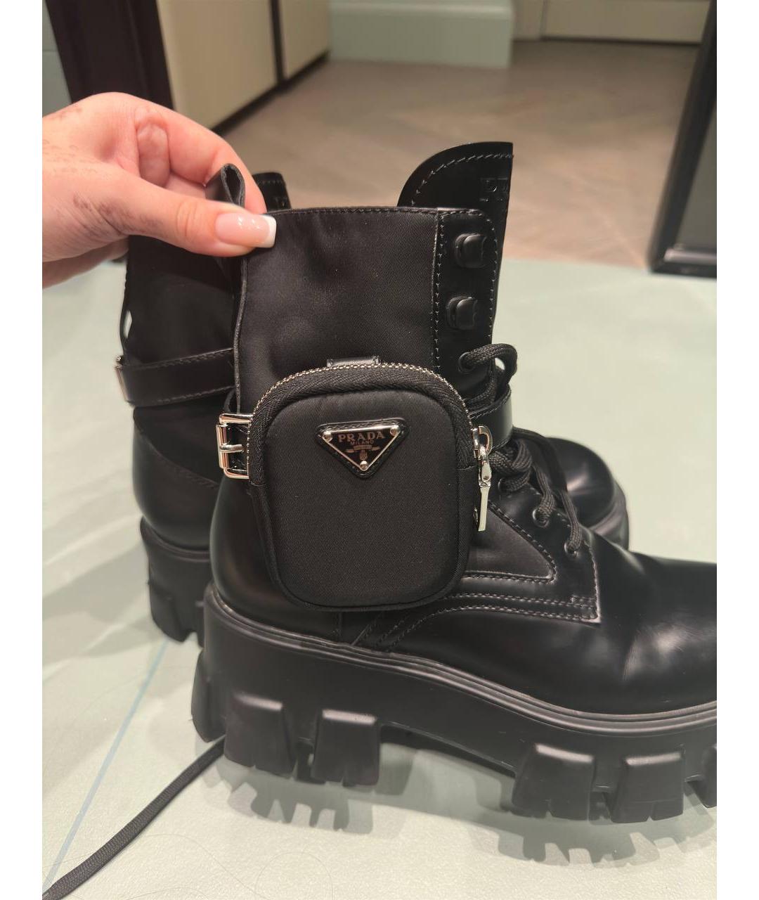 PRADA Черные кожаные ботильоны, фото 4