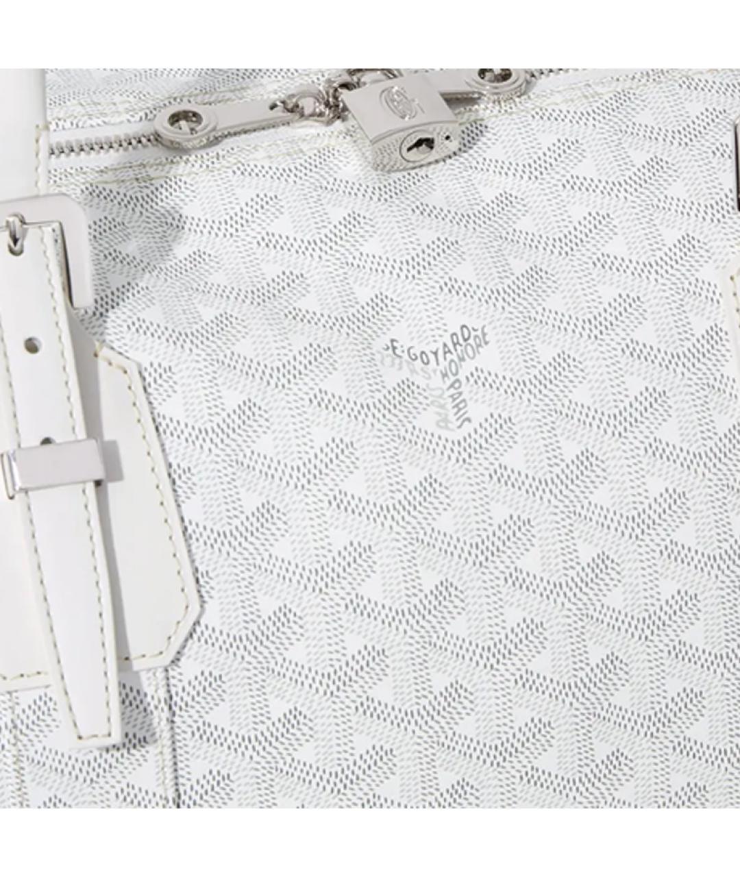 GOYARD Белая кожаная дорожная/спортивная сумка, фото 4