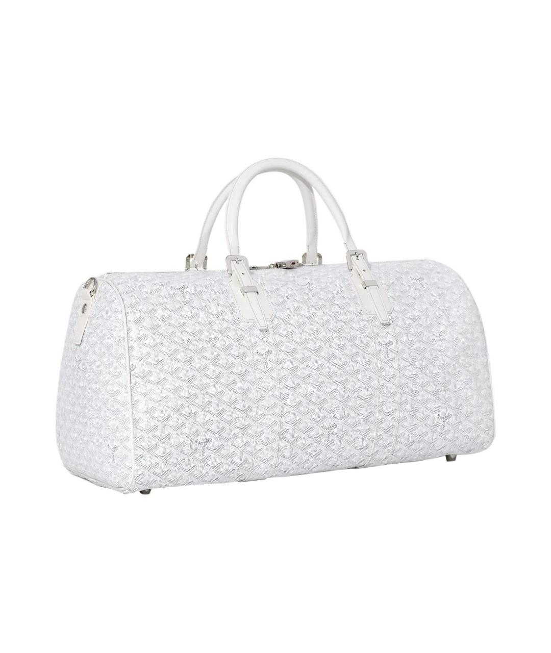 GOYARD Белая кожаная дорожная/спортивная сумка, фото 2