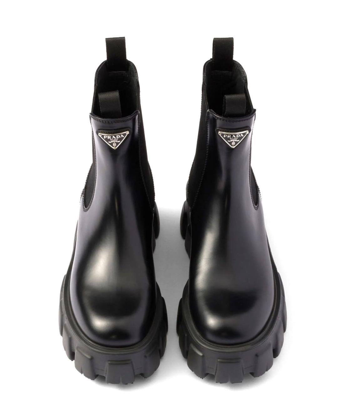 PRADA Черные кожаные ботинки, фото 3